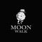moon walk logo design, logo mascot, with moon icon