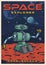 Moon walker flyer vintage colorful