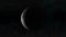 Moon in waning crescent phase on a background of stars