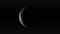 Moon in waning crescent phase on a black background