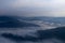 Moon watches Sea of clouds at Sunrise