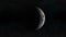 Moon in waxing crescent phase on a background of stars