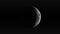 Moon in waxing crescent phase on a black background