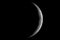 Moon waxing crescent. Young Moon. Crescent moon on black sky. Waxing Crescent.