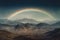 moonbow arching over a mountain range