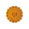 Mooncake icon design. Chinese Mid-Autumn Festival symbol with a Chinese character `moon`.