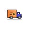 Mooning truck color gradient vector icon