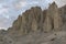 Moonland surface and rocky mountains, Spiti, Himachal Pradesh