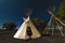 Moonlight on Indian Tepee at Ute Indian Museum, Montrose, Colorado