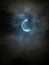 Moonlight night eclipse clouds portrait