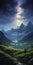 Moonlight Over Mountains: Hyperrealistic Star Painting In 32k Uhd Resolution