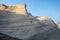 Moonlike coastline of Sarakiniko beach in the morning sunrise, Milos island