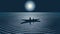 Moonlit Boat Ride: A Calm And Meditative Op Art Illustration