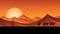 Moonlit desert scene with camels stunning banner showcasing the beauty of the desert landscape