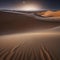 A moonlit desert where sand dunes shimmer with the reflections of distant galaxies5