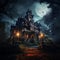 Moonlit Enigma: The Haunted Mansion Embraced by the Full Moon