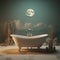 Moonlit Escape: Bathtub Oasis with Moon Theme