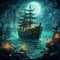 Moonlit Haunted Shipwreck