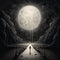Moonlit Journey: Hyper-detailed Monochrome Illustrations Of A Lonely Landscape