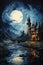 Moonlit Magic: A Haunting Tale of a Castle Bridge and Mysterious