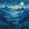 Moonlit Majesty: A Serene Night Landscape Painting