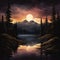 Moonlit Mountain Landscape: Digital Painting Of Mount Vinson At Night