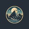 Moonlit Mountain Landscape Logo