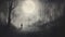 Moonlit Night A Haunting Pencil Art Illustration