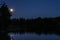 Moonlit night over River Kymijoki, Kouvola, Finland