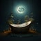 Moonlit Oasis: Bathtub in Moon-Themed Retreat