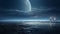Moonlit Space View: A Sci-fi Landscape Of Alien Worlds