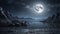 Moonlit Tapestry: Serene Slate Background Texture. AI generate