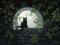 Moonlit Whispers: Cat\\\'s Mystical Encounter in the Secret Garden