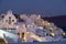 Moonrise at evening at Oia Santorini Greece