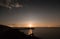 Moonrise in Holland, afsluitdijk Netherlands