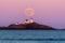 Moonrise over Cape Neddick lighthouse