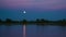 Moonrise over Detroit river