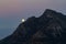 Moonrise over Devils Peak in Cape Town, South Africa