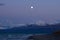Moonrise over Kluane Lake near Kluane National Park