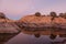 Moonrise Reflection Prescott Arizona at Sunset