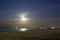 Moonrise at the seaside from Usedom, Germany.
