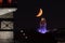 Moonset over Galata Tower in Istanbul, Turkey