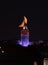 Moonset over Galata Tower in Istanbul, Turkey