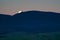 Moonset over the mountains