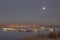 Moonshine over Tranquil Lake Powell and Boat Marina near Page Arizna