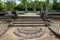 The moonstone at the Ratnaprasada at Anuradhapura.