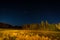 Moor and lake at night under starlight