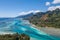 Moorea island french polynesia lagoon aerial view