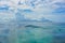 Moorea island at the horizon seascape French Polynesia