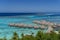 Moorea lagoon view on Tahiti on overwater bungalow